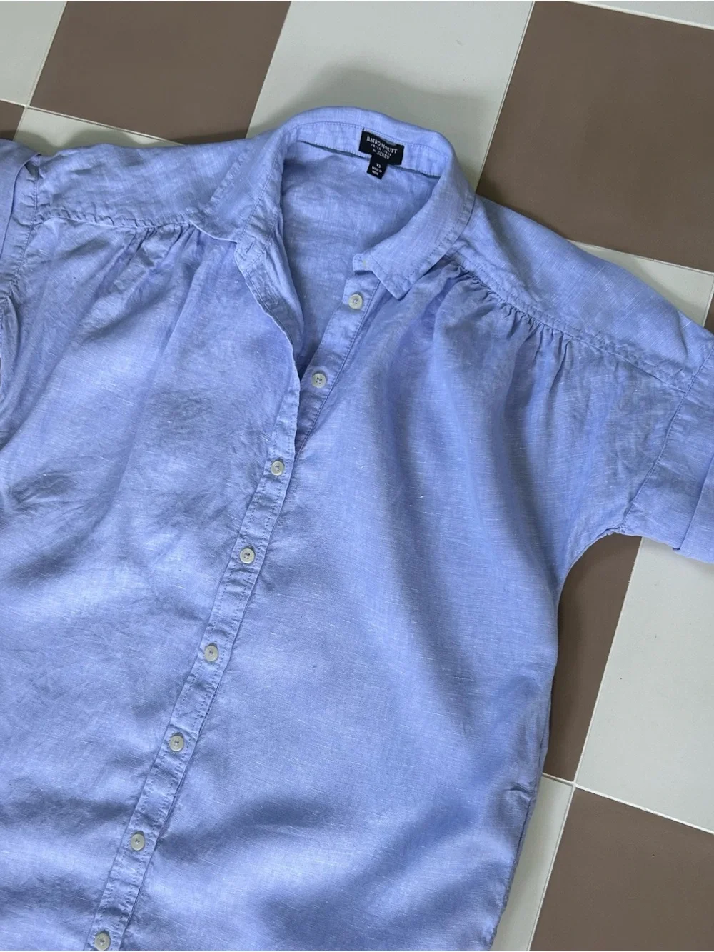J.Crew Baird McNutt Irish Linen Blue Shirt Dress XS